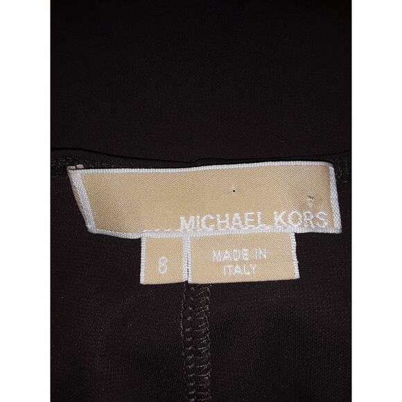 Michael Kors Sz. 8 Brown Wrap Style Bodycon Dress with Wood Circle Detail - Picture 4 of 7